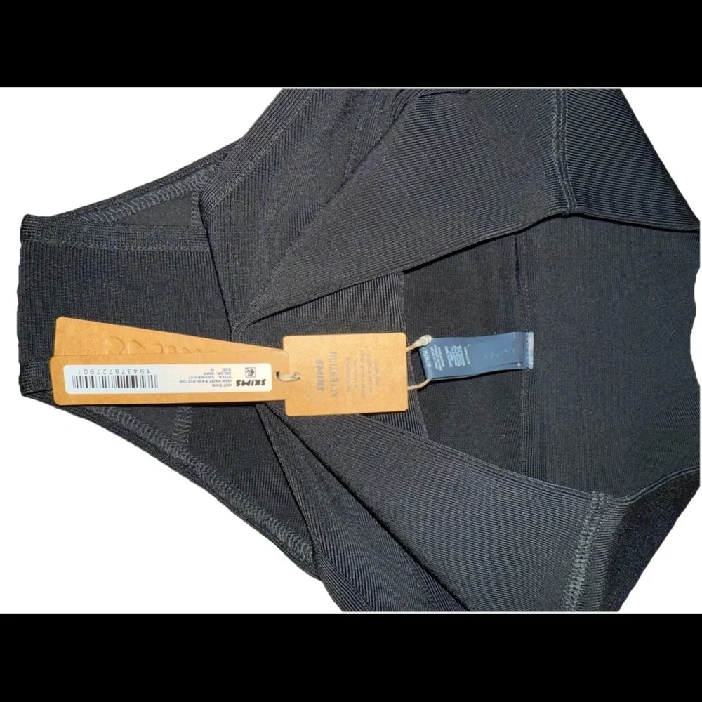 SKIMS Knit Swim High Waist Bikini Bottoms Women’s Medium in Onyx